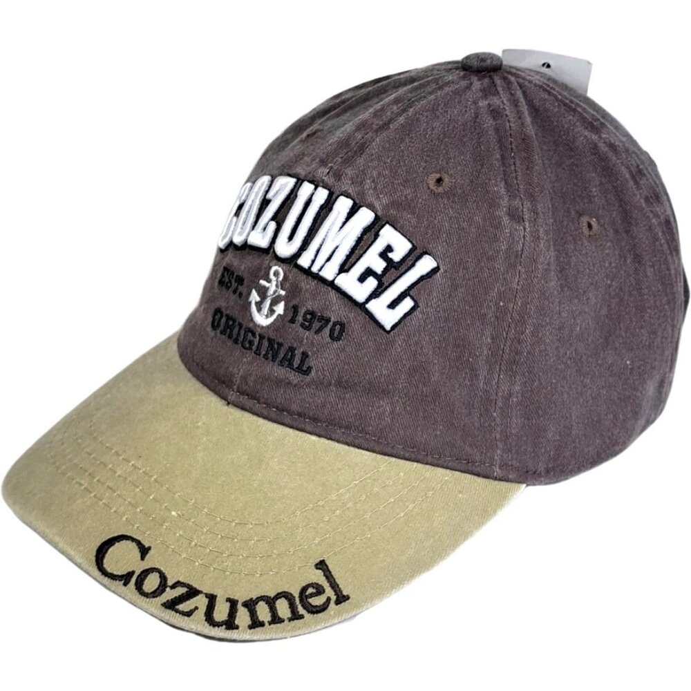 Cozumel Est 1970 Original Strapback Adjustable Baseball Cap Brown Unisex Hat